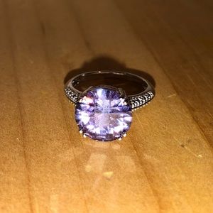 Silver with purple gem ring size 8